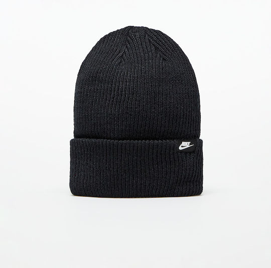Fisherman Beanie Beanie with Rib Knit in Black color