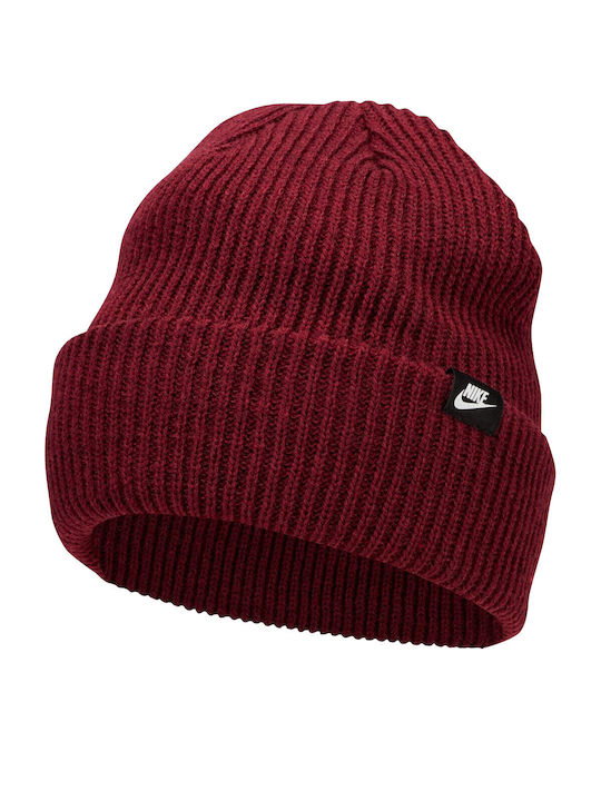 Nike Fisherman Ribbed Beanie Cap Burgundy