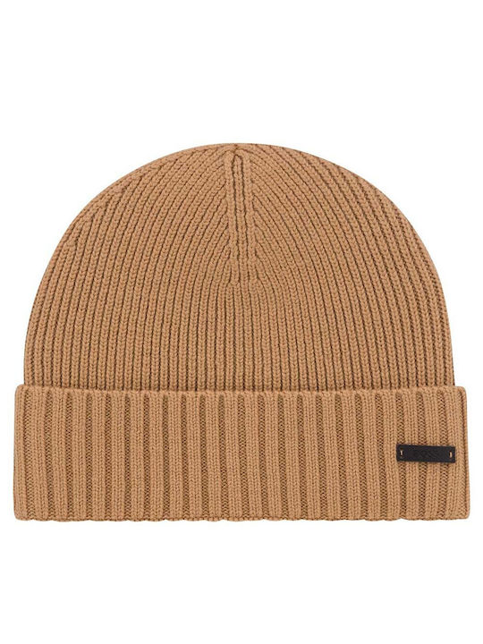 Beanie Căciulă Pentru Bărbați cu Tricotat Coastă în Culoare Bej