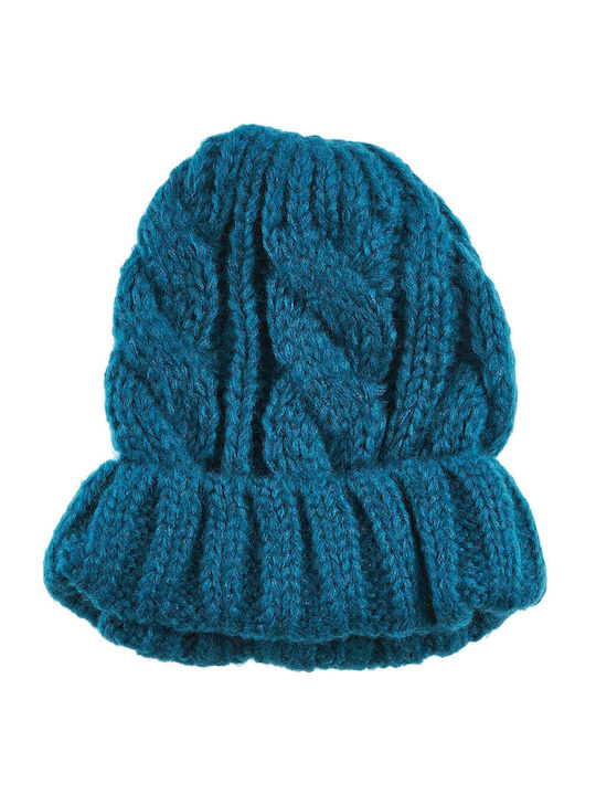 Verde Beanie Frauen Beanie mit Strickmuster in Blau Farbe