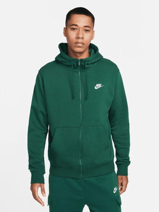 Nike Club Ζακέτα με Κουκούλα Πράσινη