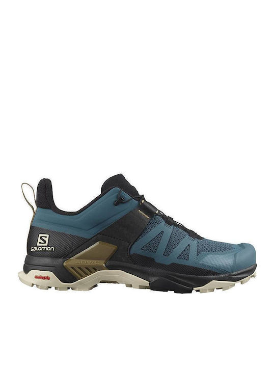 Salomon X Ultra 4 Men's Hiking Shoes Mallard Blue Bleached Sand Bronze Brown
