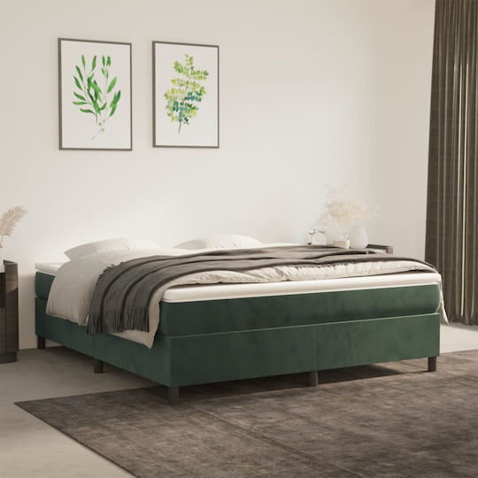 vidaXL Bett Übergröße Mit Stoff Dunkelgrün Für Matratze 160x200cm
