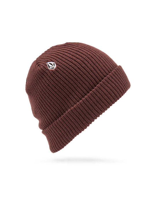 Volcom Full Stone Ribbed Beanie Cap Mahogany