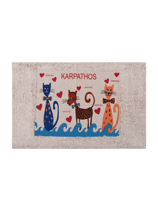 Silk Fashion Bath Mat Cotton Γάτα Κάρπαθος 6978000004162 Beige 50x80cm