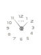3D Wanduhr Aufkleber Kunststoff Silber 31,5x24cm