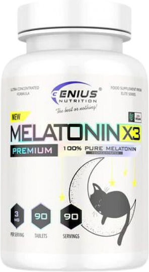 Genius Nutrition Мелатонин X3 Специална Хранителна Добавка за Сън 90 Таблетки