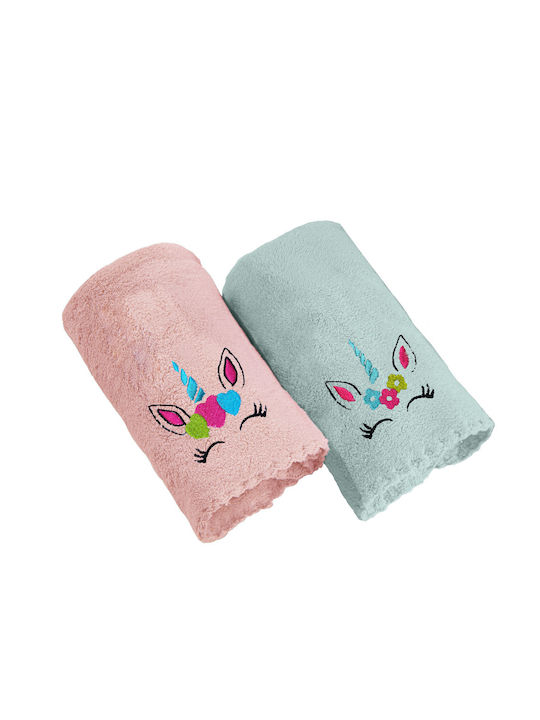 Guy Laroche Baby Girl Σετ Βρεφικές Πετσέτες Pink Turquoise 35x50cm 2τμχ