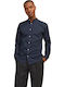 Long-sleeved Cotton Shirt Navy Blue