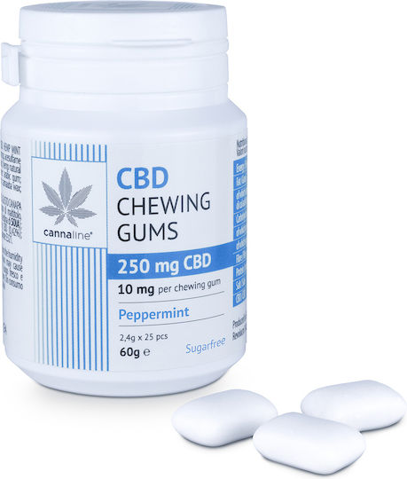 Cannaline Gume de mestecat Produse din cânepă (CBD) 250mg cu aromă de Mentă 60gr 25buc