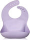 Baby Cloud Waterproof Bib Silicone with Button & Pocket Purple