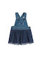 Kids Denim Skirt Overalls Solid Blue