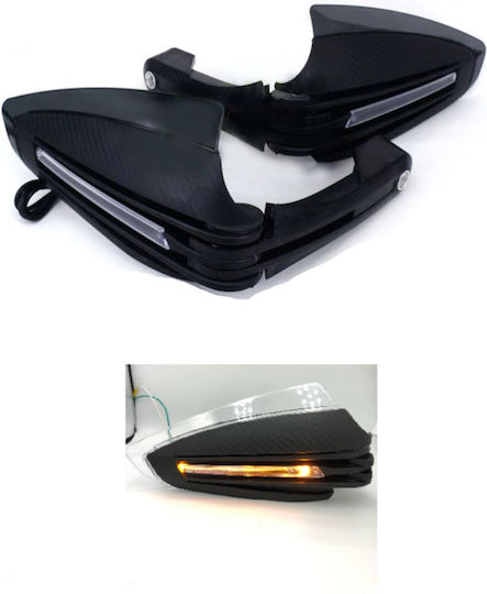 Protecții mânere motocicletă Cu iluminare LED integrată Alb-Portocaliu în culoarea Alb
