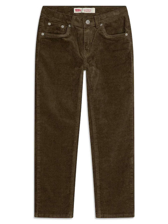 Детски Панталон Кадифен Каки Authentic Straight Fit Corduroy Pants