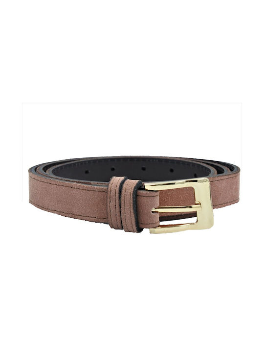 Women's Leather Thin Castor Belt (Somon)