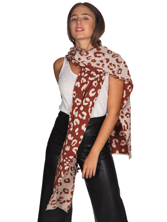 Scarf with cashmere animal - Cinnamon 10198