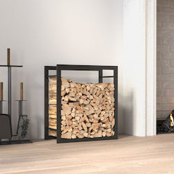 vidaXL Μεταλλικό Ράφι Αποθήκευσης Ξύλων 50x28x56cm Μαύρο