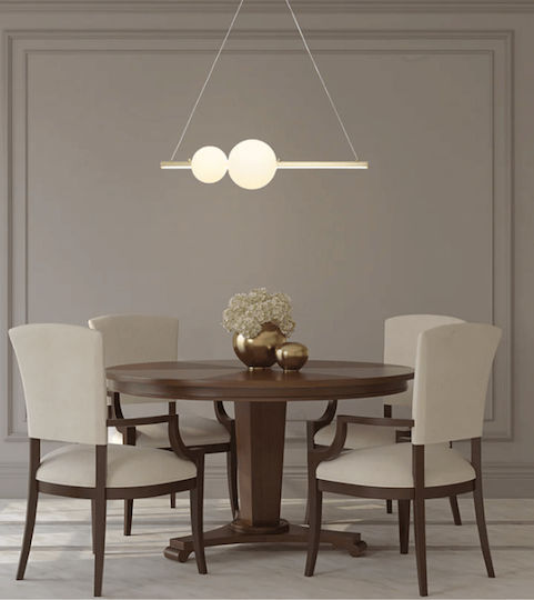 Zambelis Lights LED Κρεμαστό Φωτιστικό Χρυσό 62x15x210εκ.
