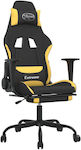 vidaXL 3143726 Fabric Gaming Chair with Footrest Black / Yellow