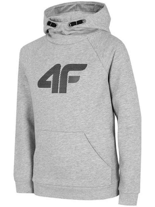 4F Kids Sweatshirt with Hood and Pockets Gray