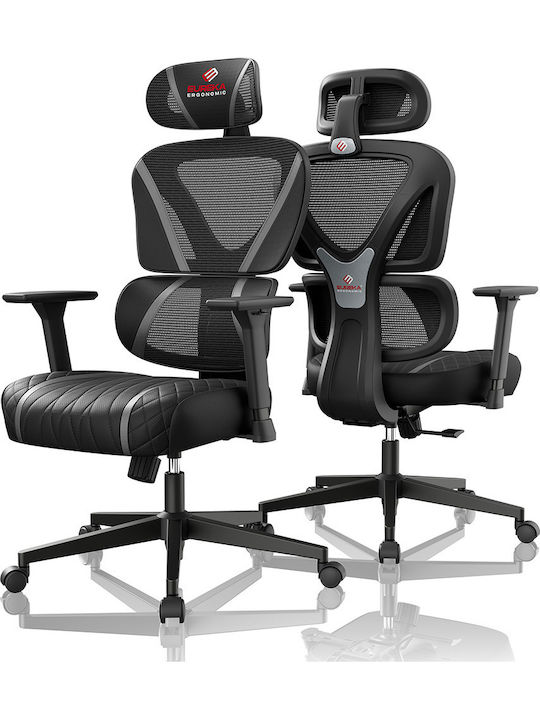 Eureka Ergonomic Norn Fabric Gaming Chair with Adjustable Arms Gray