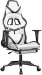 vidaXL 3143685 Artificial Leather Gaming Chair with Footrest White / Black