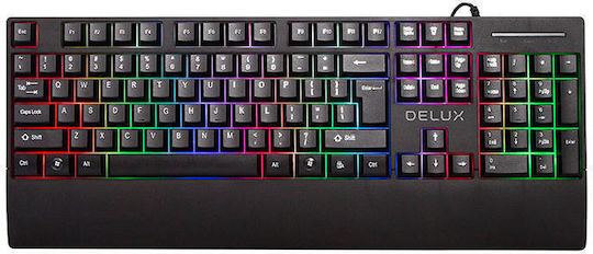 Delux K9852 Gaming Πληκτρολόγιο με RGB φωτισμό (Αγγλικό US)