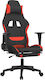 vidaXL 3143751 Fabric Gaming Chair with Footrest Black/Red