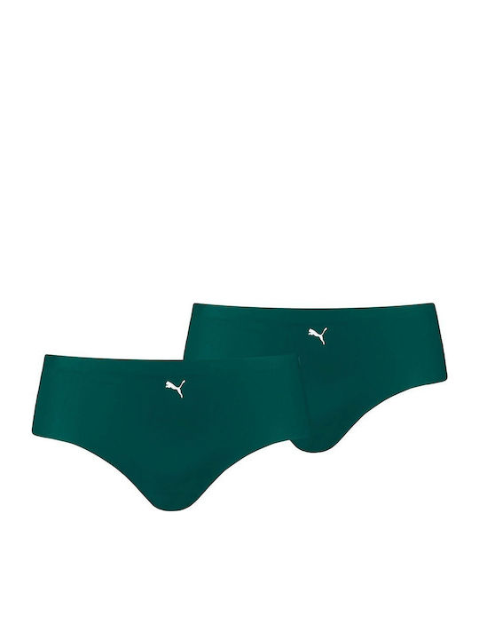 PUMA Γυναικεία Slip 2Pack χωρίς Ραφές Πράσινα