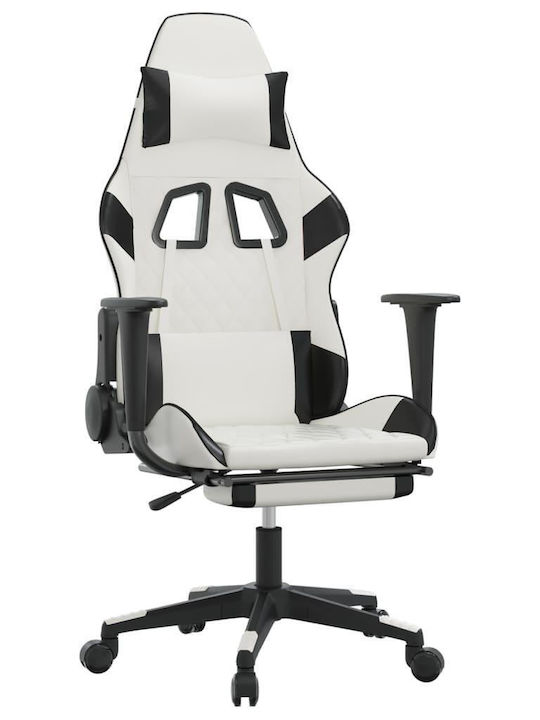 vidaXL 3143773 Gaming Stuhl mit Fußstütze White...