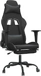 vidaXL 345419 Artificial Leather Gaming Chair with Footrest Black