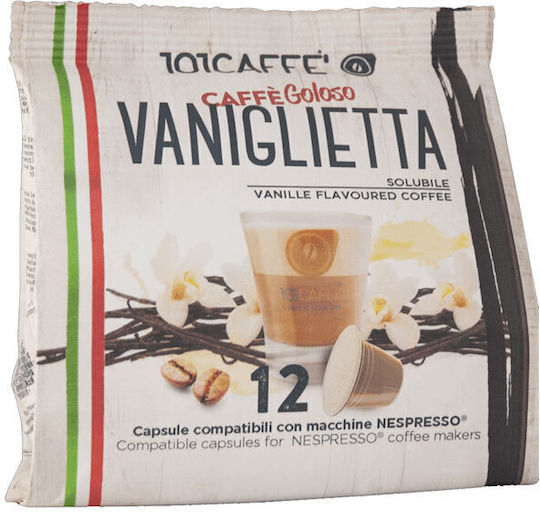 101Caffè Capsules Espresso Vaniglietta Vanilla Compatible with Machine Nespresso 12caps,tobolek