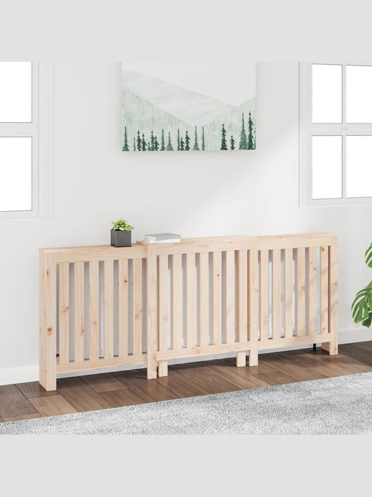 vidaXL Калориферен Капак от Масивно Дърво Кафяв 210x21x85см