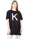 Kendall + Kylie Damen Oversized T-shirt Schwarz