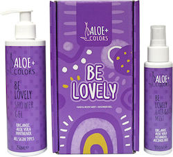 Aloe Colors Be Lovely Skin Care Set for Moisturizing & Cleaning Body Cleaning with Body Mist & Bubble Bath