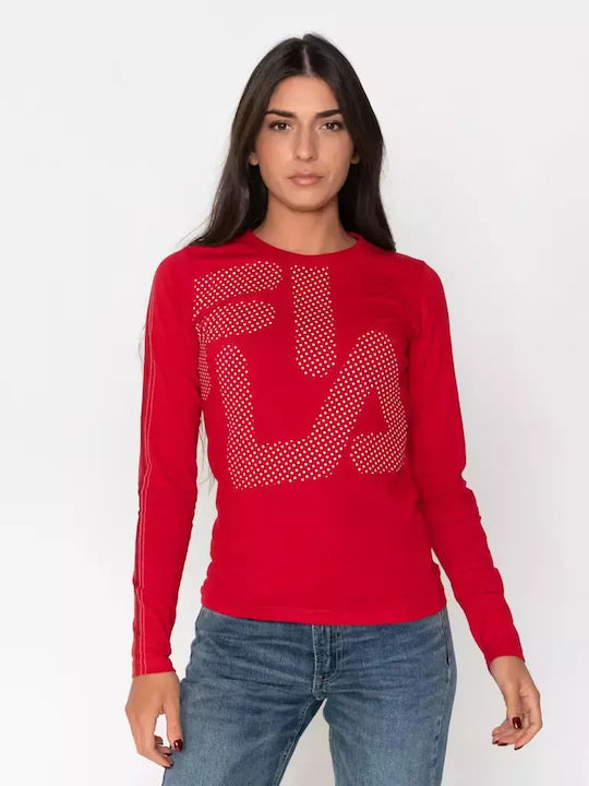 Fila Women's Athletic Blouse Long Sleeve Red