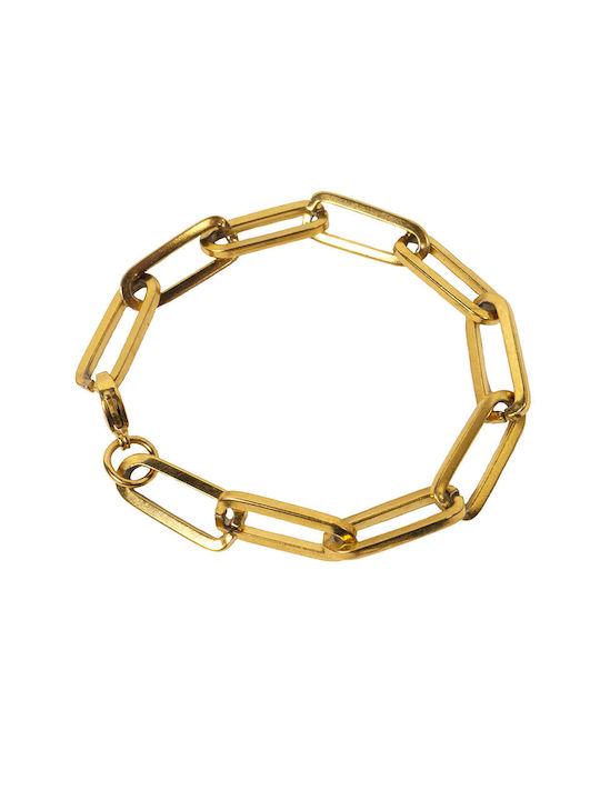 AD Unisex Armband Kette Gold Armband Gold Clip Stahl Dickes Damenarmband