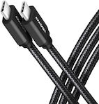 Axagon Braided USB 3.0 Cable USB-C male - USB-C male 60W Black 1m (BUCM3-CM10AB)