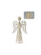 JK Home Decoration Φωτιζόμενη Χριστουγεννιάτικη Μεταλλική Φιγούρα Αγγελάκι Χρυσό Ύψους 30εκ.