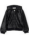 Kinderstrickjacke mit Kapuze Schwarz