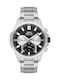 Slazenger Herrenuhr 45mm Chronograph Batterie mit Silber Metallarmband
