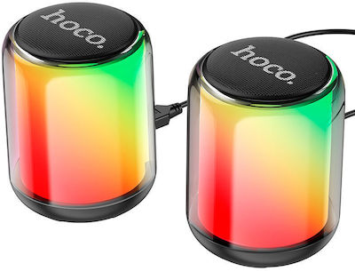 Hoco BS56 Difuzoare Fără Fir Difuzoare de Calculator 2.0 cu Iluminare RGB și Bluetooth Putere 10W în Negru Culoare