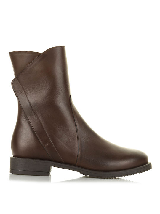 Mourtzi Leather Women's Ankle Boots Brown