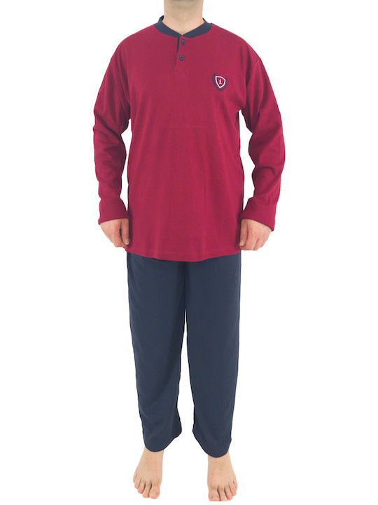 Plus size men's pajamas Symbol burgundy W23