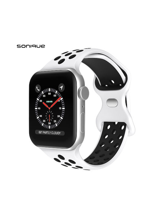 Sonique Sport Strap Silicone White / Black (Apple Watch 38/40/41mm)