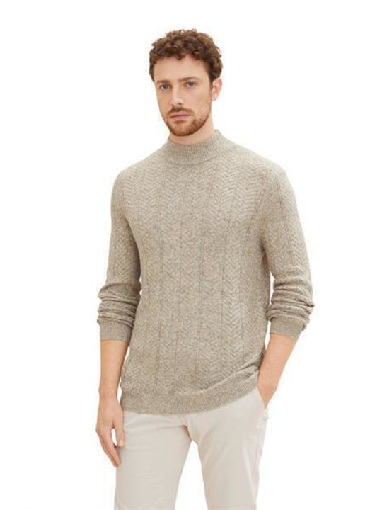 Tom Tailor Herren Langarm-Pullover Beige