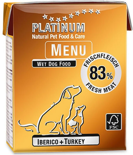 Platinum Pet Food & Care Menu Wet Dog Food With Turkey And Meat Grain-Free 375gr
