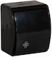 Orno Waterproof Wall-Mounted Single Switch with Frame Medium Black