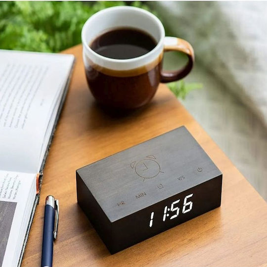 Gingko Tabletop Digital Clock with Alarm Black G003B10