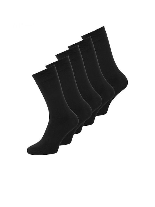 Jack & Jones Herren Einfarbige Socken Schwarz 5Pack